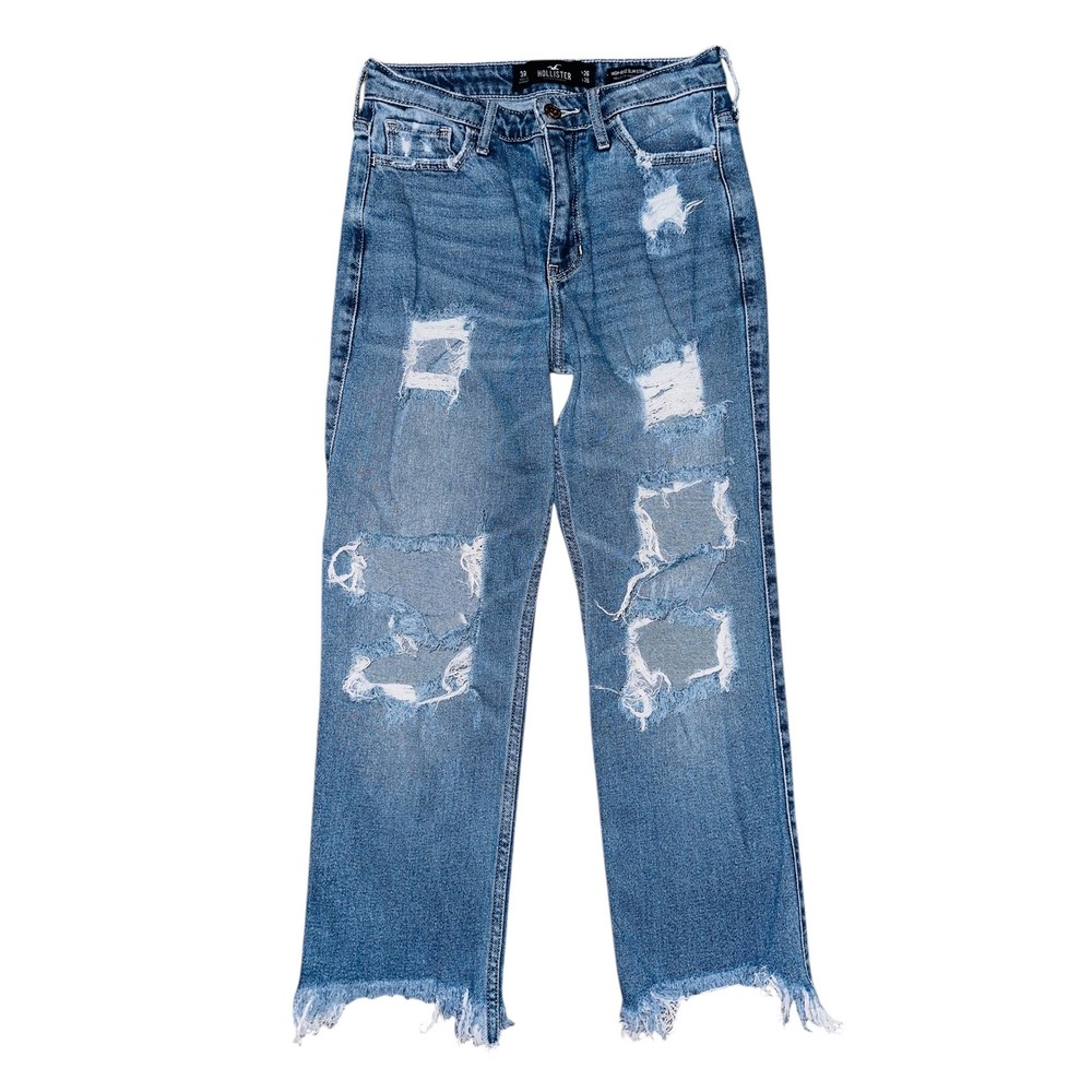 WB6 Hollister High-Rise Slim Straight Vintage Stretch Distressed Jeans Size 3